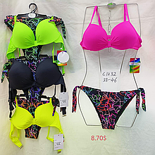 Купальник розмір 38-46 матеріал еластан колір показаний на зображенні в пакованні від 10 шт.