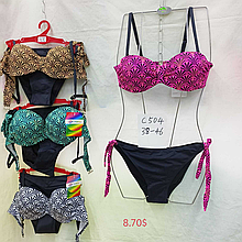 Купальник розмір 38-46 матеріал еластан колір показаний на зображенні в пакованні від 10 шт.