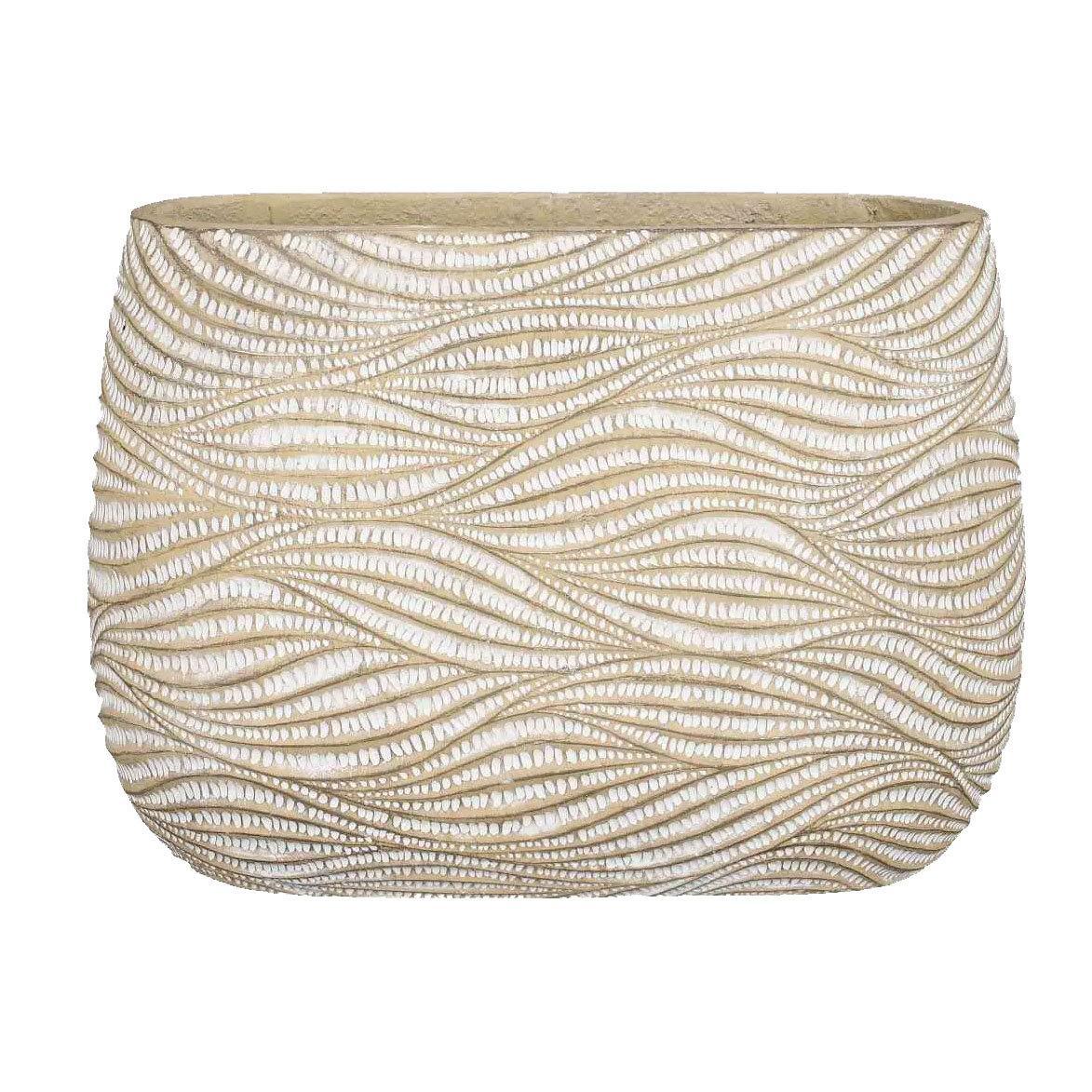 Кашпо з гіпсу з візерунками в кремовому кольорі Edelman, фото 1