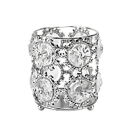 Підставка для кистей склянку з камінням (срібло)