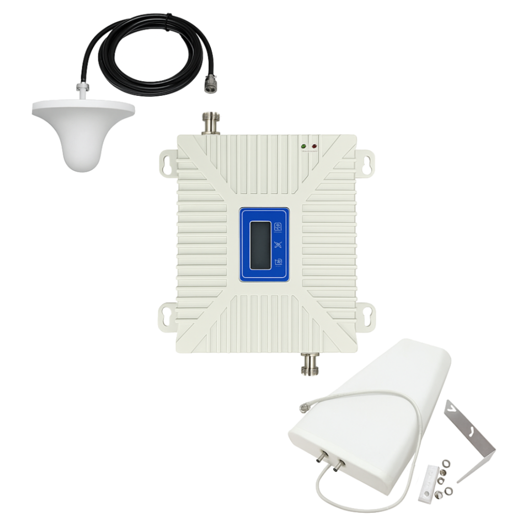 Комплект GSM репітер підсилювач зв'язку Aspor 3 діапазони 900/1800/2100 МГц з антеною 10 Дб ретранслятор