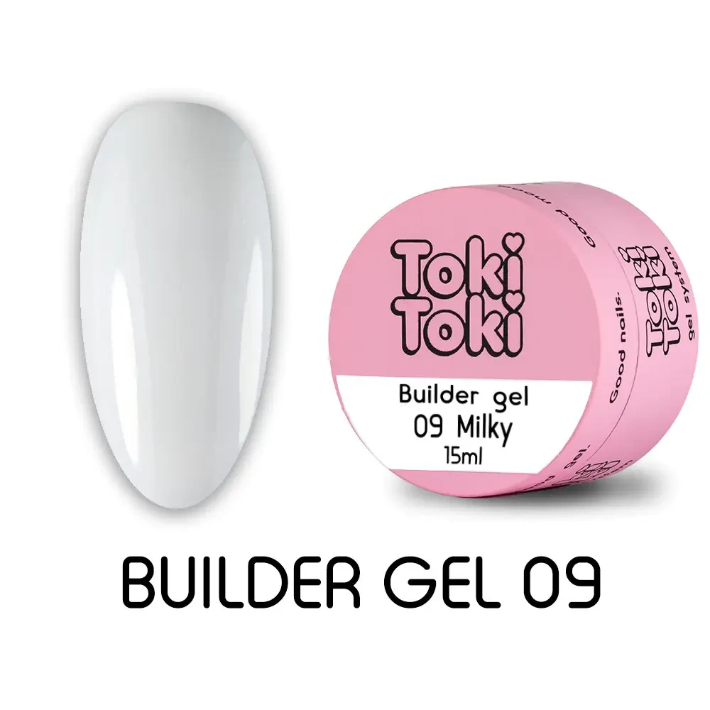 Toki toki builder молочний гель для нарощення та укріплення 15 мл номер 09