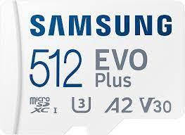 Карта пам'яті microSDXC Samsung Evo Plus 512Gb UHS-I U3 V10 A2 + SD адаптер