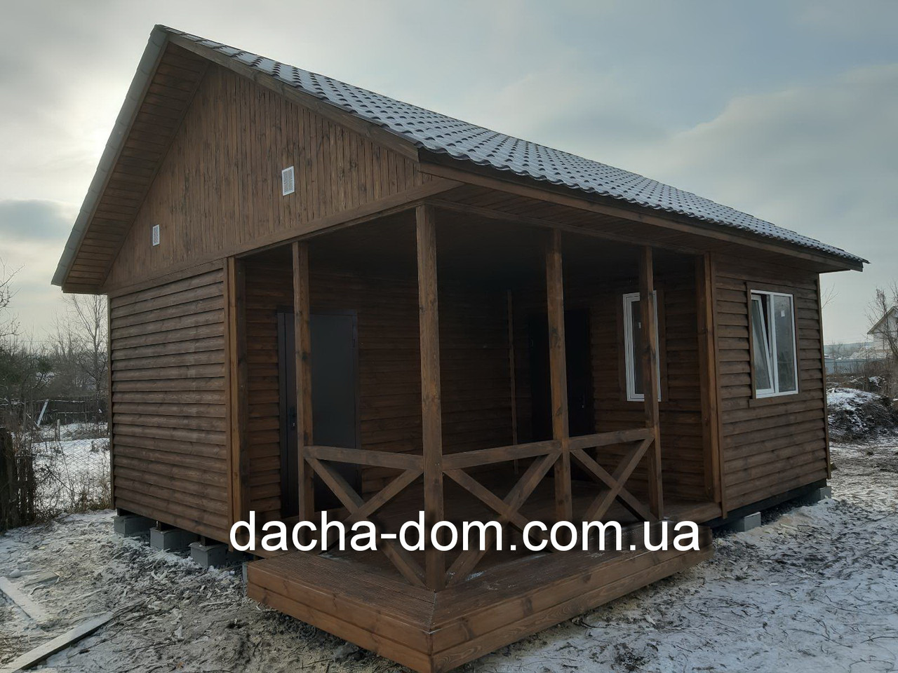Будинок з корабельної дошки 6*7 з терасою 3*4, фото 1