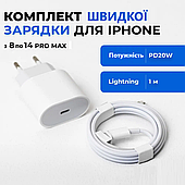 Зарядка для ios 20W USB-C - Lightning IPHONE 14, 13, 13 mini, 12, 11, 11 PRO, 11 PRO MAX, X, Xs, Xs Max, XR