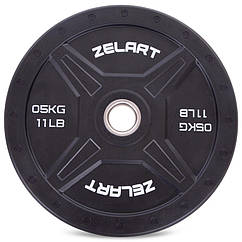 Бамперний диск гумовий Zelart Bumper Plates 2258-5 вага 5 кг діаметр 50.4 мм