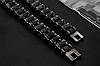 Чоловічий браслет RESTEQ з нержавіючої сталі у вигляді мотоциклетного ланцюга 23 см — чорний браслет зі сталі 316L, фото 5