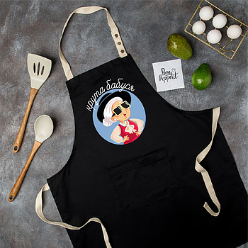 Кухонний фартух з принтом "Крута бабуся"