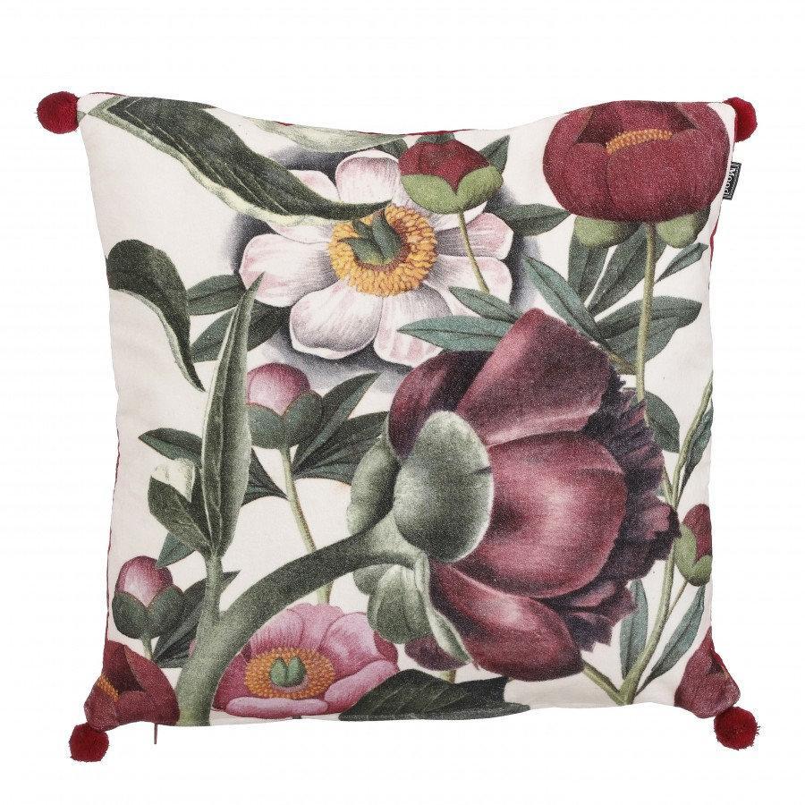 Подушка декоративна бавовняна з наповнювачем і квітковим малюнком Rosario Edelman, фото 1