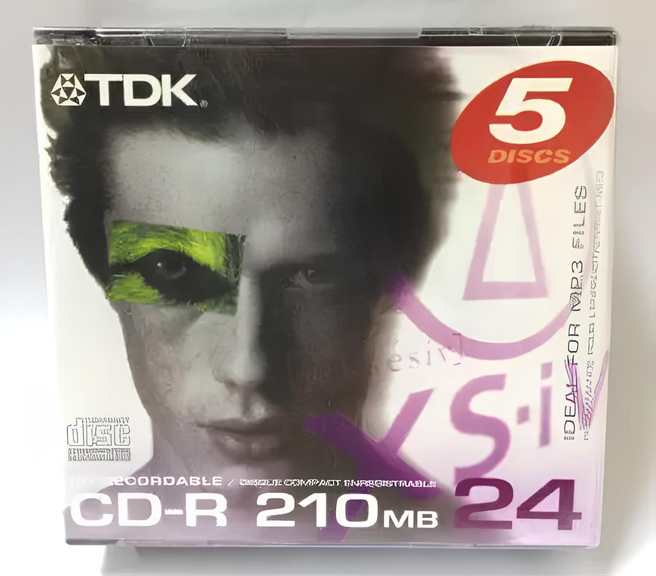 Диски CD-R Mini TDK 80 мм 210 MB 24X набір з 5 дисків у тонкому кейсі для зберігання даних музики чи відео