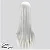 Довгі сірі перуки RESTEQ 100см, пряме волосся, перуки із високоякісних синтетичних термостійких волокон, фото 3