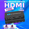 HDMI Multiviewer Switch 4x1, відеостіна, перемикач для одночасного виведення 4 HDMI-джерел на один екран, фото 3