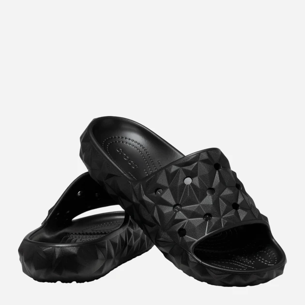Crocs Classic Geometric шльопанці жіночі чорні крокс.