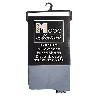 Наволочка бавовняна квадратна в синьому кольорі Edelman