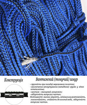 Шнур вантажний 31 грм\м. 100м. Рибальський канат