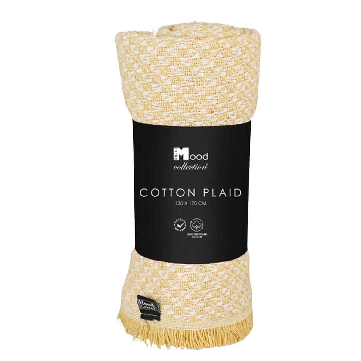 Плед бавовняний у жовтому кольорі Кіск Throw Edelman, фото 1