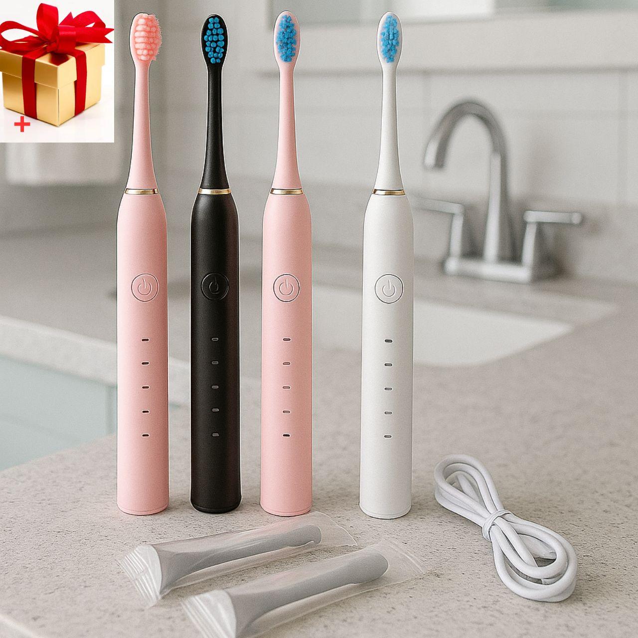 Електрична зубна щітка SONIC TOOTHBRUSH X-3 на акумуляторі зі змінними насадками від USB, фото 1