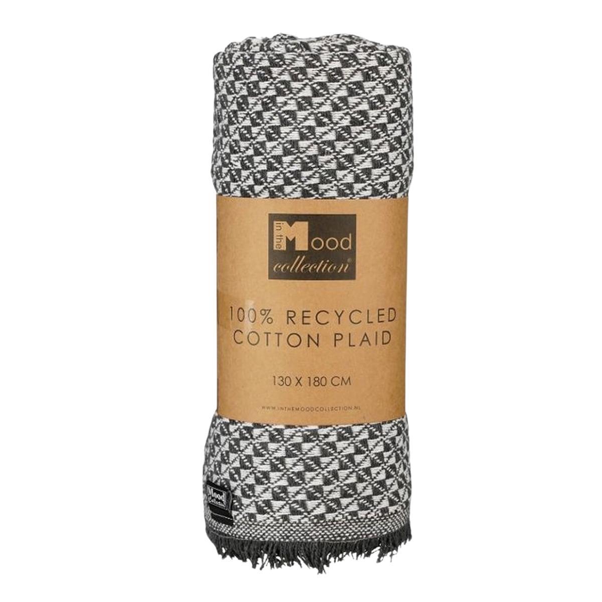 Плед бавовняний у кольорі антрацит Throw Edelman, фото 1