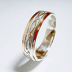 Срібна обручка з золотими накладками