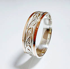 Срібна обручка з золотими накладками