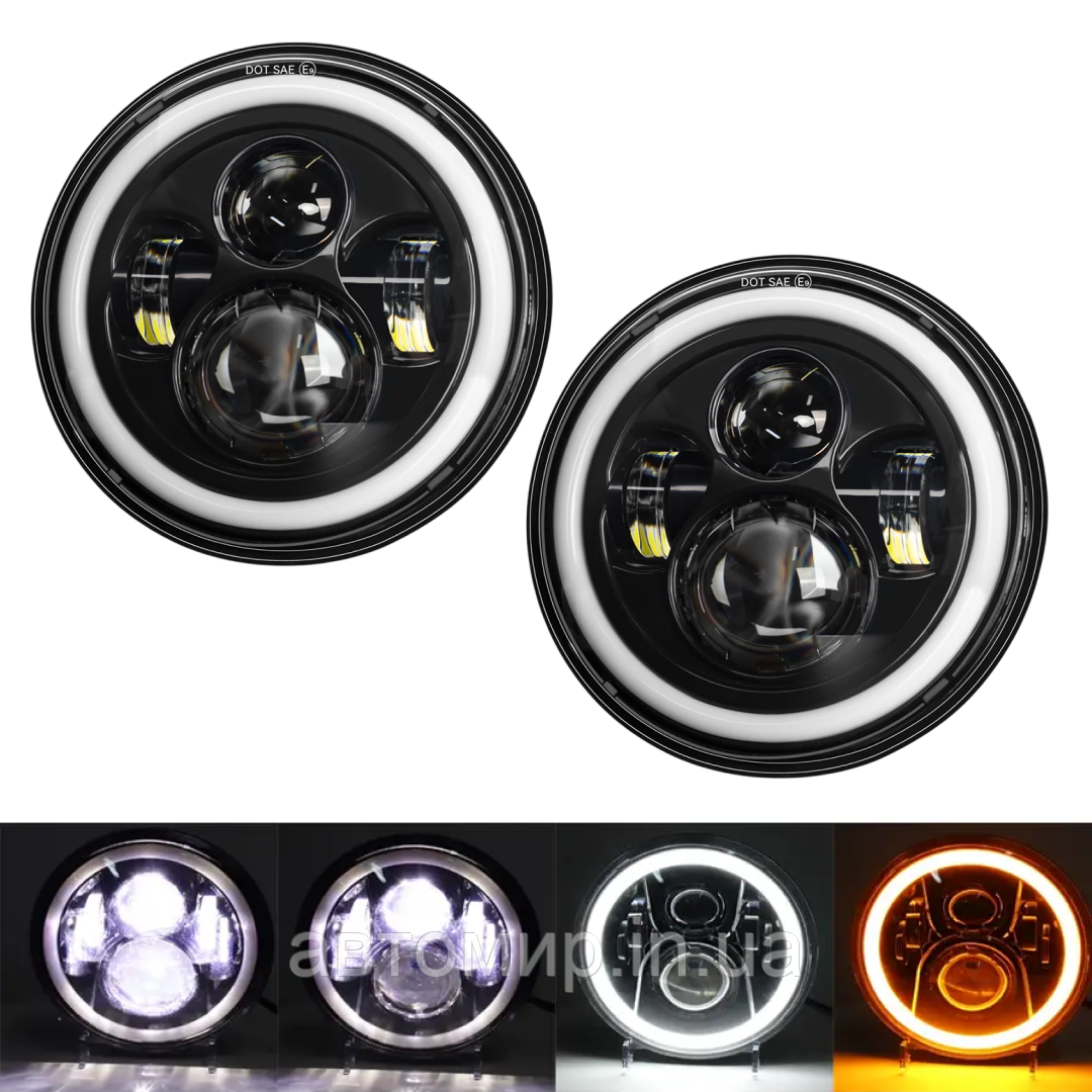 Фари LED 5.75 дюйма JP 45W – комплект для ВАЗ 2106, ближнє/дальнє світло, 2 штуки
