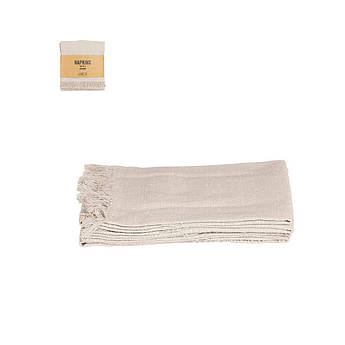 Набір із 4-х бавовняних однотонних серветок у бежевому кольорі Villia Edelman