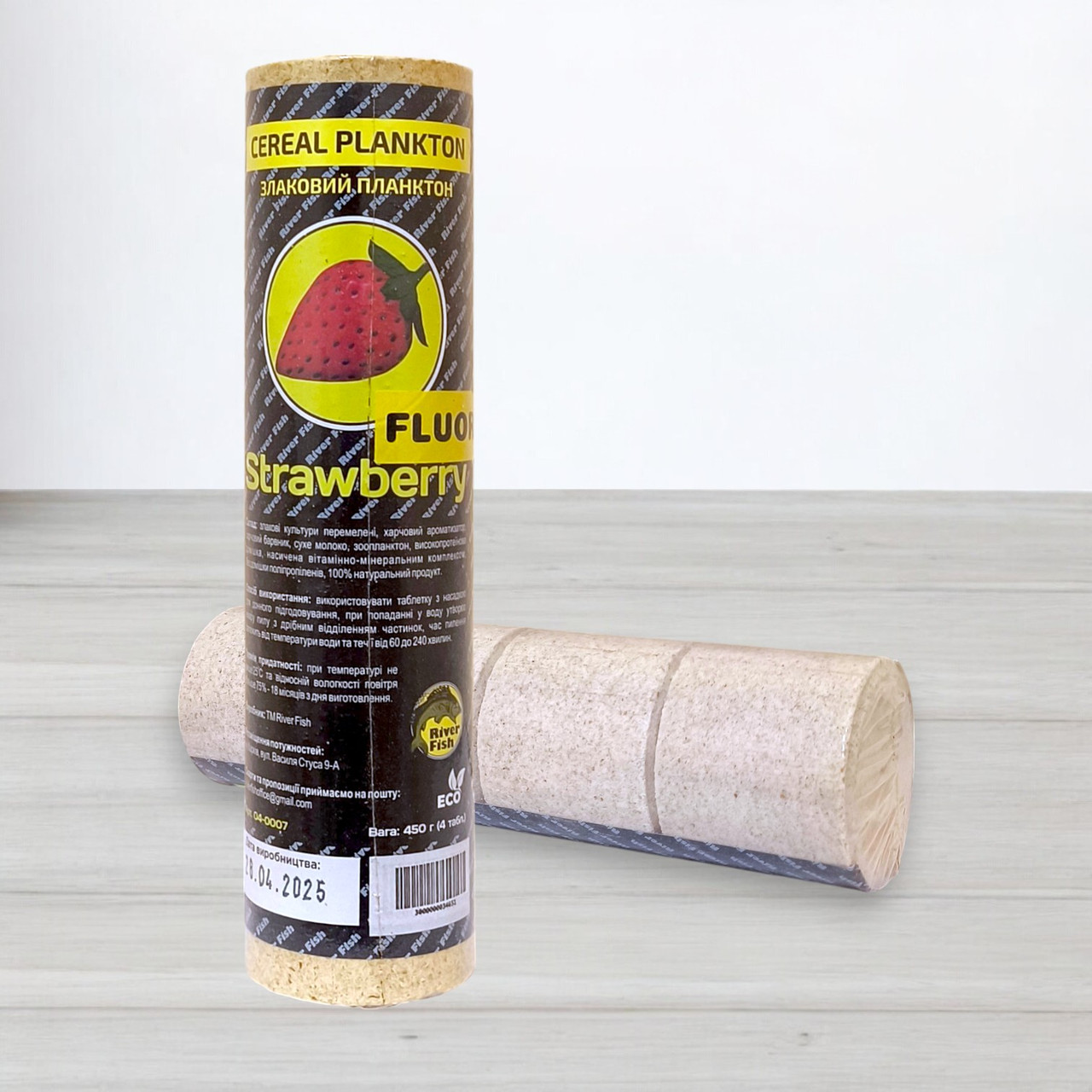 Флуоро технопланктон River Fish Fluorescent, 4шт/уп, 450г, Полуниця (Strawberry), фото 1