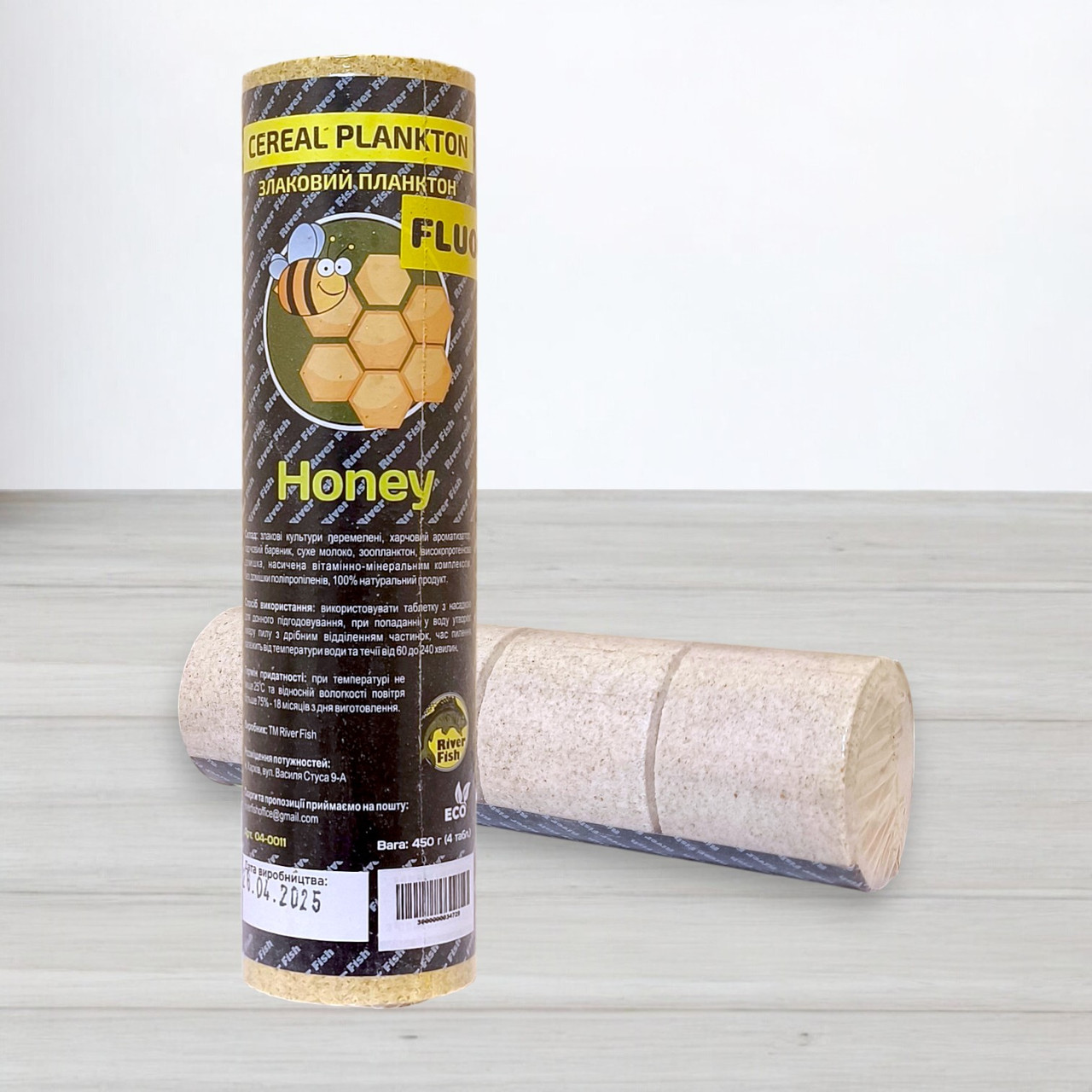 Флуоро технопланктон River Fish Fluorescent, 4шт/уп, 450г, Мед (Honey), фото 1