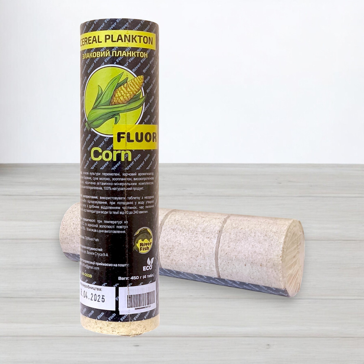 Флуоро технопланктон River Fish Fluorescent, 4шт/уп, 450г, Кукурудза (Сorn), фото 1