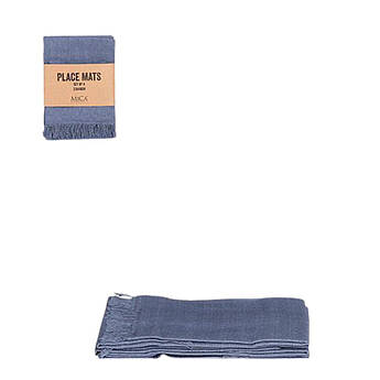 Набір із 4-х бавовняних прямокутних серветок у синьому кольорі Villia Edelman