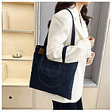 Пулярна в цьому році Нова джинсова сумка через плече сумка для покупок повсякденна сумка, фото 2