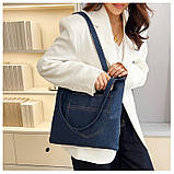 Пулярна в цьому році Нова джинсова сумка через плече сумка для покупок повсякденна сумка, фото 3