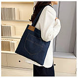 Пулярна в цьому році Нова джинсова сумка через плече сумка для покупок повсякденна сумка, фото 5