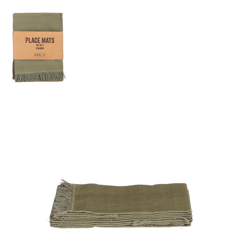 Набір із 4-х бавовняних прямокутних серветок у зеленому кольорі Villia Edelman, фото 1