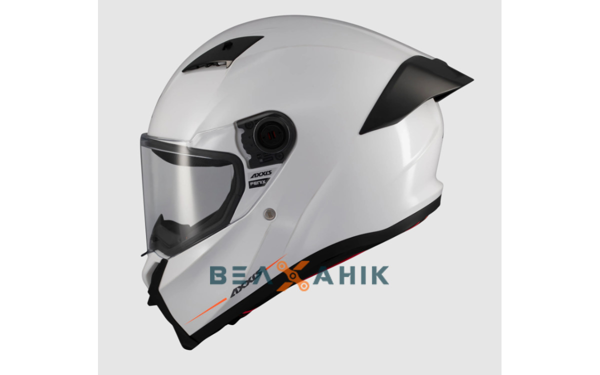 Шолом (інтеграл) AXXIS FENIX SOLID A0 GLOSS White [L], фото 1