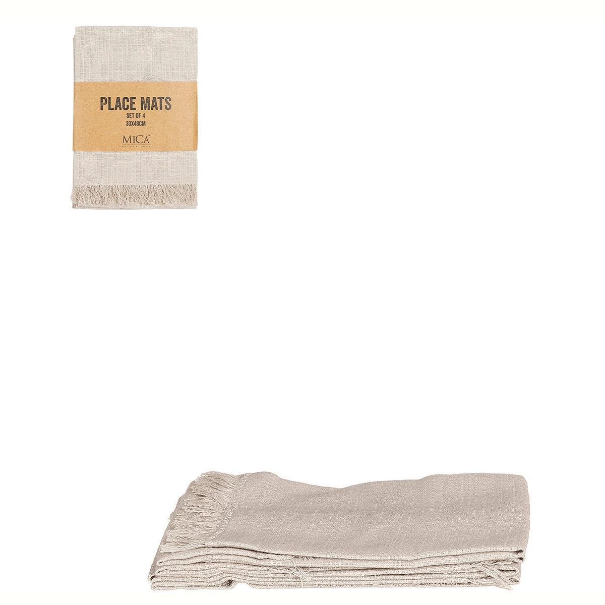 Набір із 4-х бавовняних прямокутних серветок у бежевому кольорі Villia Edelman, фото 1