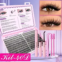 Набор для наращивания ресниц 418 штук для самостоятельного наращивания 30D Черные