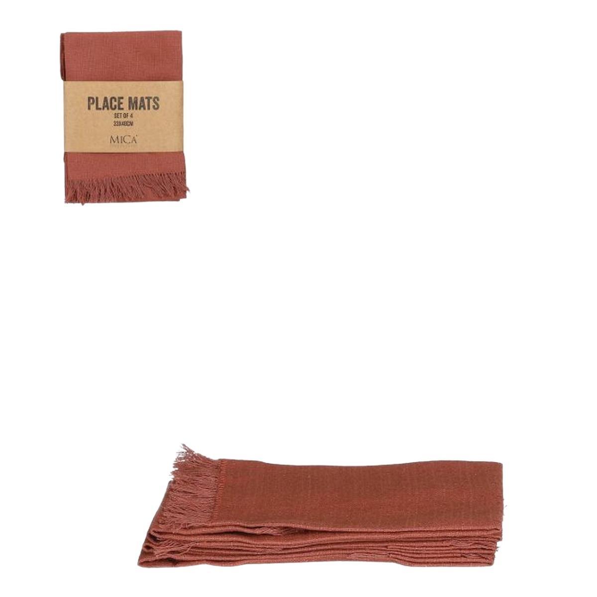 Набір із 4-х бавовняних прямокутних серветок у коричневому кольорі Villia Edelman, фото 1