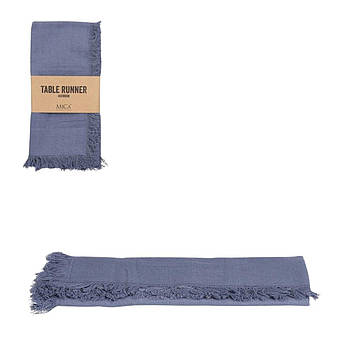 Ранер бавовняний однотонний у синьому кольорі Villia Edelman