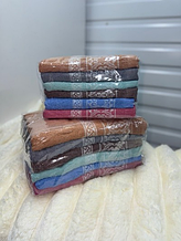 Рушник банний матеріал махра розмір 90-140 мікс кольору в пакованні від 6 шт.