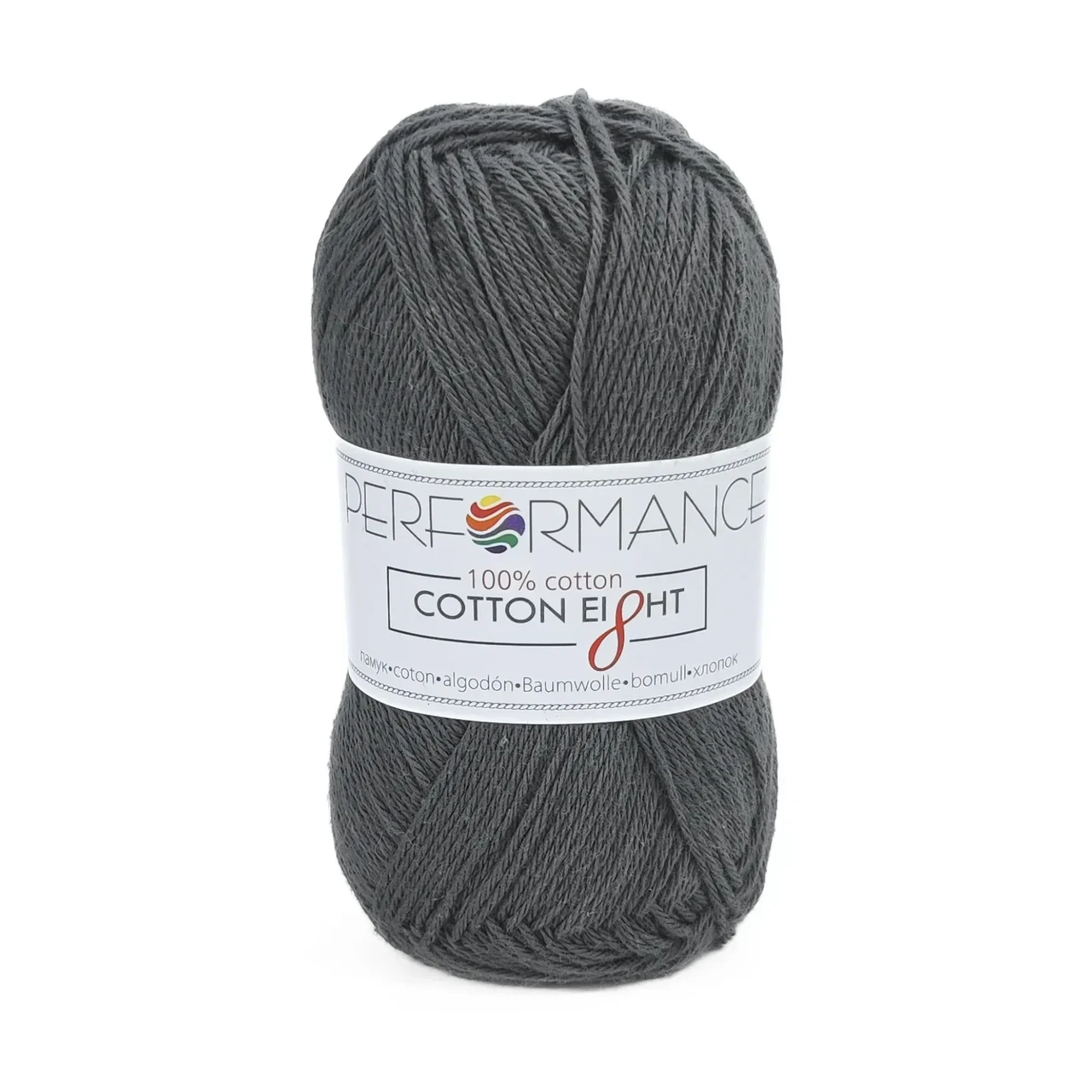Пряжа Cotton Eight/Коттон Ейт, темно-сірий 1200, Performance, фото 1