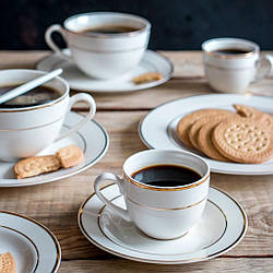 Чашка з блюдцем 90 мл Ambition Aura gold