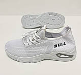 Білі тканинні кеди кросівки жіночі мокасини на гумовій підошві розмір 38, фото 9