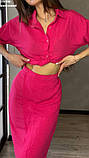 Костюм літній ллянний жіночий малиновий 50\52, фото 2