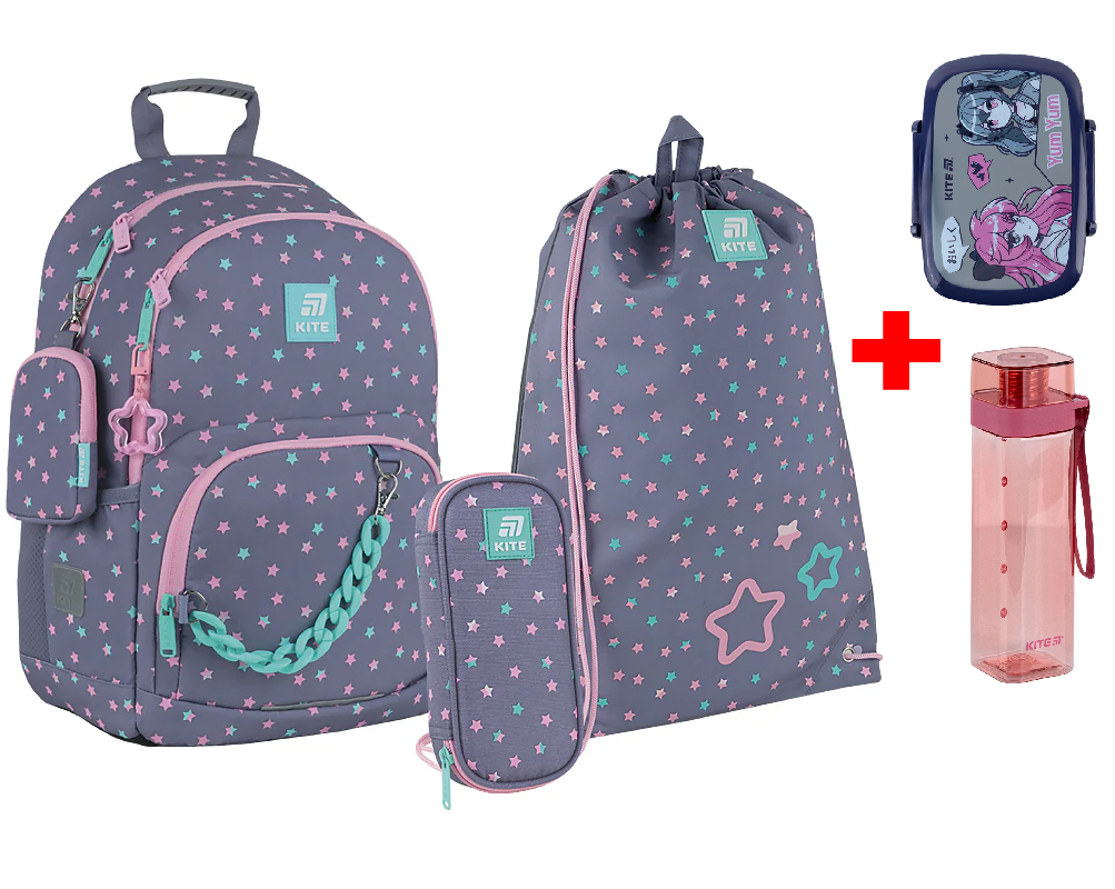 Шкільний набір Kite Education Kawaii Stars SET_K25-585M-2 (рюкзак, пенал, сумка)