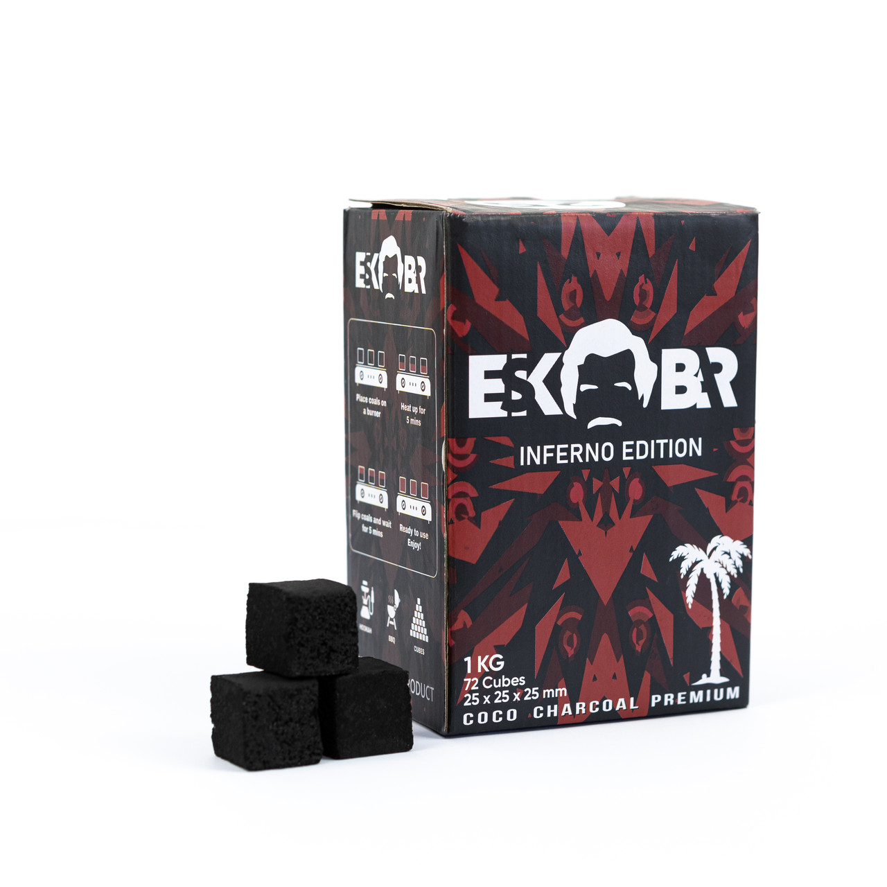 Вугілля кокосове Eskobar 1кг/72шт - У коробці (Ескобар)