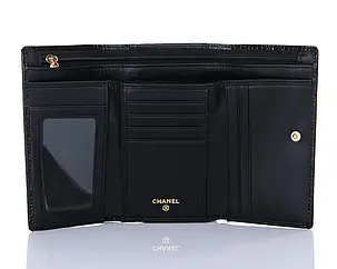 Гаманець жіночий чорний Chanel 9011 BLACK, фото 3