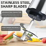 Універсальний кухонний подрібнювач Rainberg RB-2202, Блендер | Чопере | М'ясорубка із системою подвійних лез, фото 5