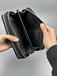 Шкіряний гаманець ручної роботи ZIPPER XL чорний, фото 2