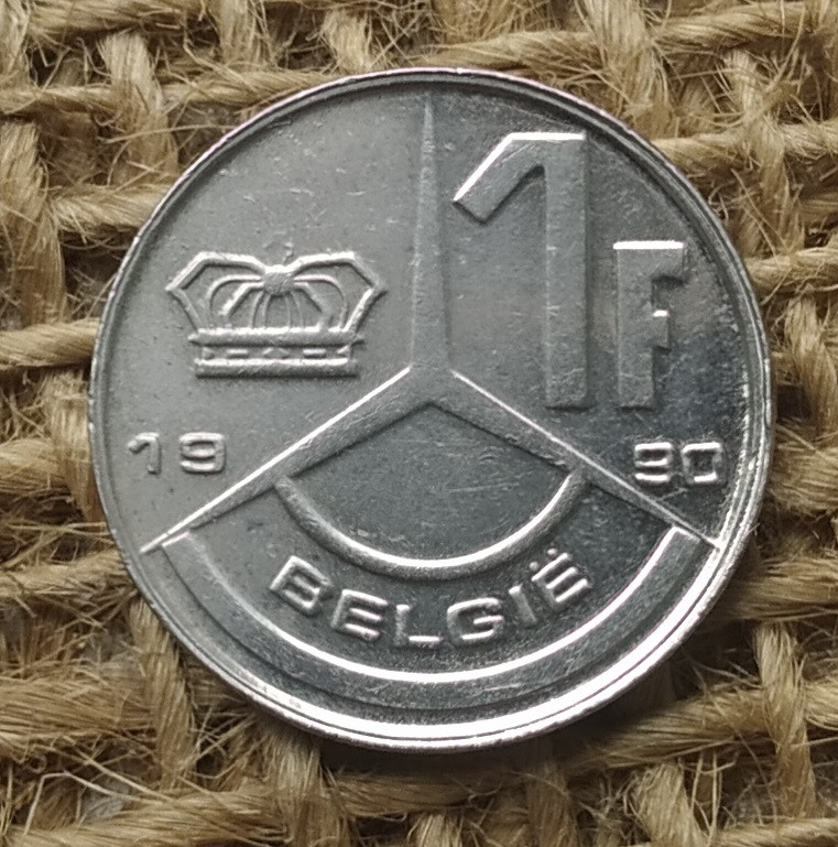 1 франк 1990 року. Бельгiя, фото 1